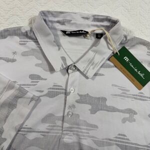 NWT TravisMathew Beachside Stealth NL Polo Shirt Grey Camo Mens 3XL Pima Cotton